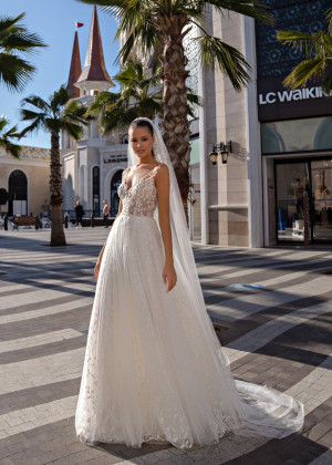Beaded Ivory Tulle Lace V Back Boho Wedding Dress Beaded Ivory Tulle Lace V Back Boho Wedding Dress